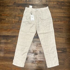 NWT Zara straight fit linen pants. 31” waist.